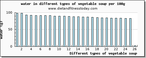 vegetable soup water per 100g